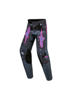 Alpinestars Pantaloni Fluid Lone Ragazzo, pantaloni da motocross e off-road, grigio camo e viola, in polifabric resistente con rinforzi in pelle sintetica e design ergonomico.