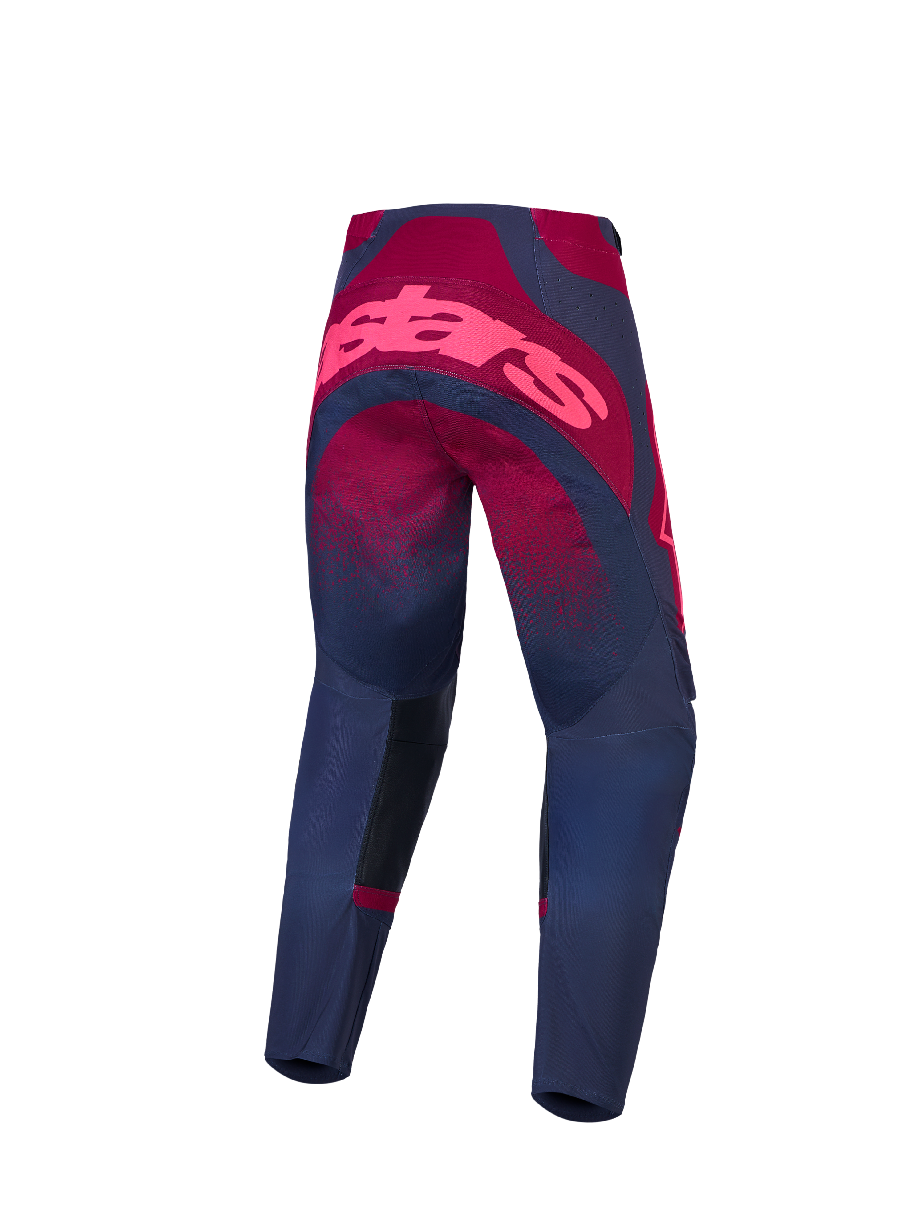 Alpinestars Pantaloni Stella Techstar Swan, pantaloni da motocross da donna, cremisi e grigio scuro, vestibilità racing per fuoristrada, vista posteriore