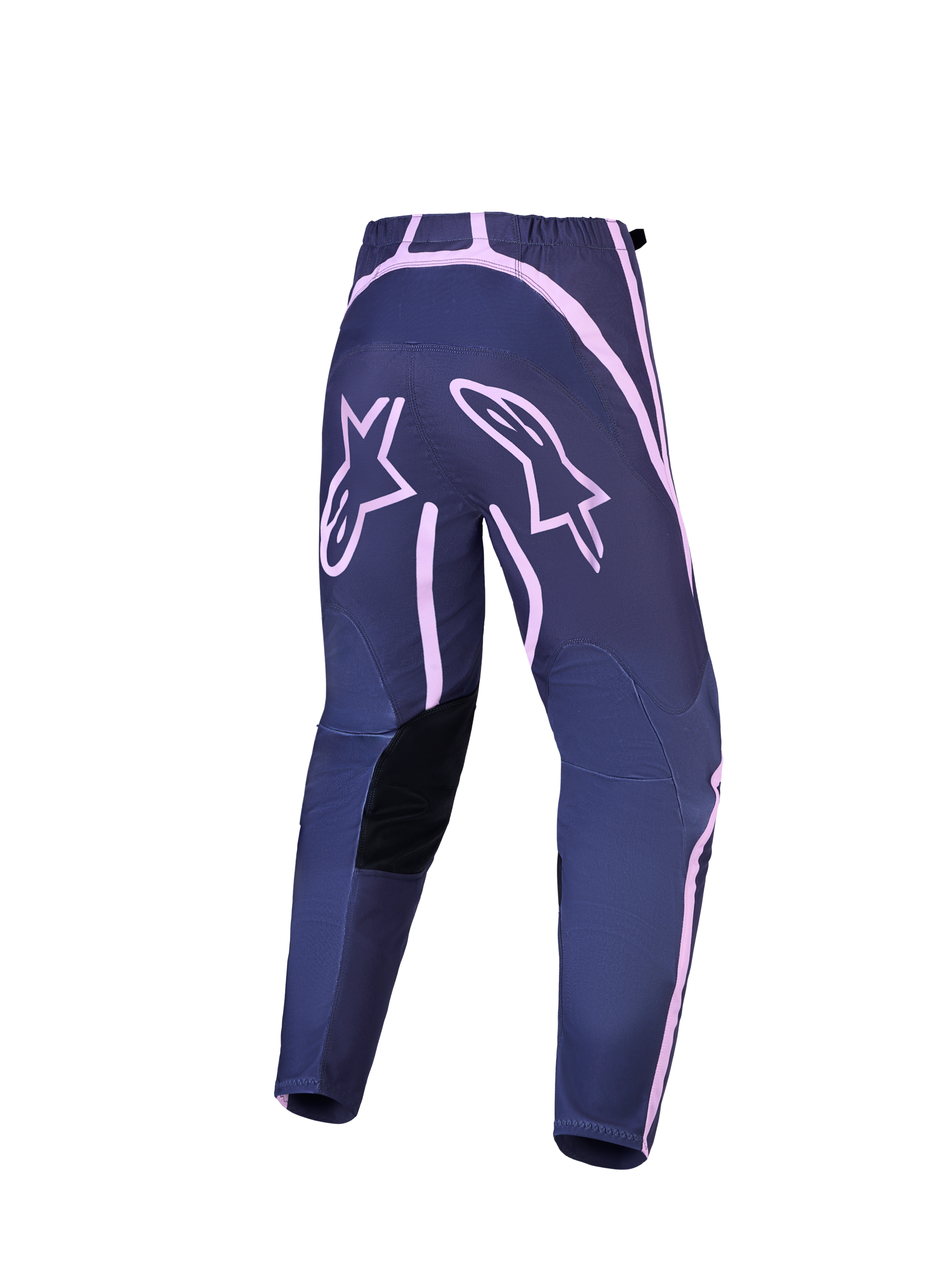 Alpinestars pantaloni Stella Fluid Apex V2, pantaloni motocross da donna, grigi e rosa, vista posteriore con rinforzi sulla seduta