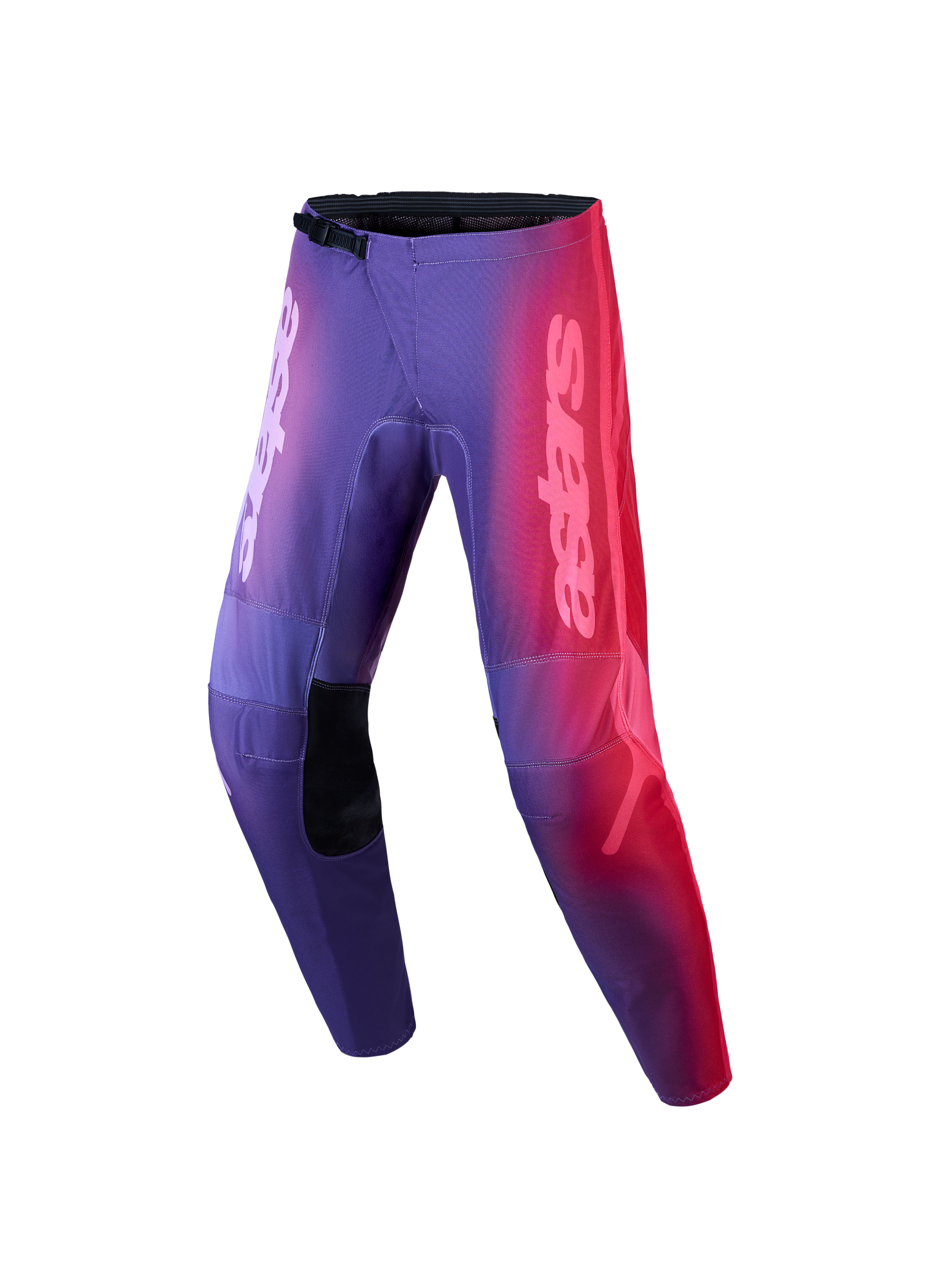 Alpinestars Stella Fluid Kepler, pantaloni da motocross da donna, sfumatura viola e rossa, design racing fuoristrada con logo astars.