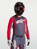 Alpinestars Maglia Supertech Hiten AFD, maglia da motocross da uomo, grigio e rosso fluo, mesh ventilato e traspirante.