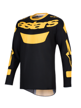Alpinestars 2026 Racer Riway Jersey, maglia da motocross, giallo e nero, con vistoso logo 'astars' giallo sul petto, maniche lunghe con dettagli grafici e struttura in leggero poliestere per la guida off-road.