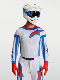 Alpinestars Maglia Supertech Vesta, maglia da motocross da uomo, lilla chiaro con dettagli rossi e blu, mesh traspirante con fori laser