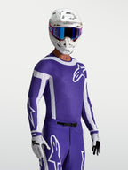 Alpinestars Maglia Supertech Vesta, maglia da motocross blu e bianca con fori laser e vestibilità atletica da gara