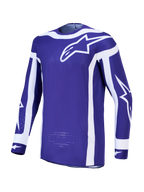 Alpinestars Maglia Supertech Vesta, maglia da motocross da uomo, blu e bianca, in mesh elasticizzato leggero, con logo Astars bianco, ideale per MX e fuoristrada.