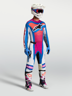 Alpinestars Maglia Techstar Maven AND Techstar Maven Gear Set, completo motocross blu e coral acceso, vestibilità atletica.