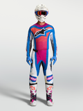 Alpinestars Maglia Techstar Maven e Techstar Maven Gear Set, completo da motocross professionale da uomo, blu, rosa e bianco, vestibilità atletica da gara, design ergonomico per prestazioni fuoristrada eccellenti