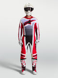 Alpinestars completo Techstar Maven, completo da motocross da uomo, rosso e bianco, vestibilità atletica da gara