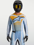 Alpinestars Maglia Techstar Maven, maglia da motocross da uomo, blu e arancione, vestibilità atletica e ventilata.