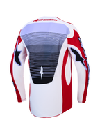 Alpinestars maglia Techstar Maven e completo Techstar Maven 2027, maglia da motocross rossa e bianca con retro ventilato.