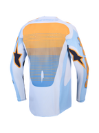 Alpinestars Maglia Techstar Maven, maglia da motocross uomo, blu e arancione, con ventilazione laser e coda allungata