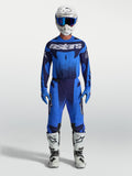 Alpinestars Techstar Swan Gear Set, completo da motocross da uomo, blu e blu scuro, vestibilità racing atletica
