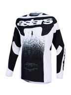 Alpinestars Maglia Techstar Swan, maglia da motocross da uomo, bianca e nera, in tessuto elasticizzato leggero.
