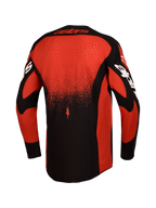 Alpinestars Maglia Techstar Swan e Techstar Swan Gear Set, maglia motocross uomo, rosso e nero, vista posteriore con ventilazione laser.
