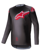 Alpinestars Maglia Supertech Lipan 2025, maglia da motocross off-road da uomo, nero e rosso brillante, leggera con perforazioni laser