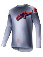 Alpinestars Maglia Supertech Lipan 2025, maglia motocross da uomo, grigio e arancione fluo, leggera con ventilazione laser