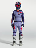 Alpinestars Racer Air Hunt JGear Set 2027, completo motocross da uomo viola e rosso con maglia ventilata e stivali bianchi