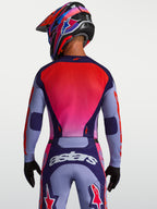 Alpinestars Maglia Racer Air Hunt, maglia motocross uomo, viola e rosa fluo, in mesh traspirante, vista posteriore