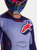 Alpinestars Maglia Racer Air Hunt, maglia da motocross in mesh viola e viola chiaro, traspirante per gare off-road.
