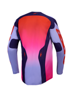 Alpinestars Racer Air Hunt Jersey, maglia da motocross ventilata, gradiente viola e rosso, in mesh traspirante, vista posteriore.