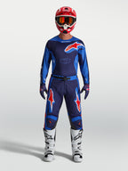 Alpinestars maglia Racer Hunt 2027 e completo MX Racer Hunt 2027, abbigliamento motocross uomo, blu e rosso, tessuto tecnico