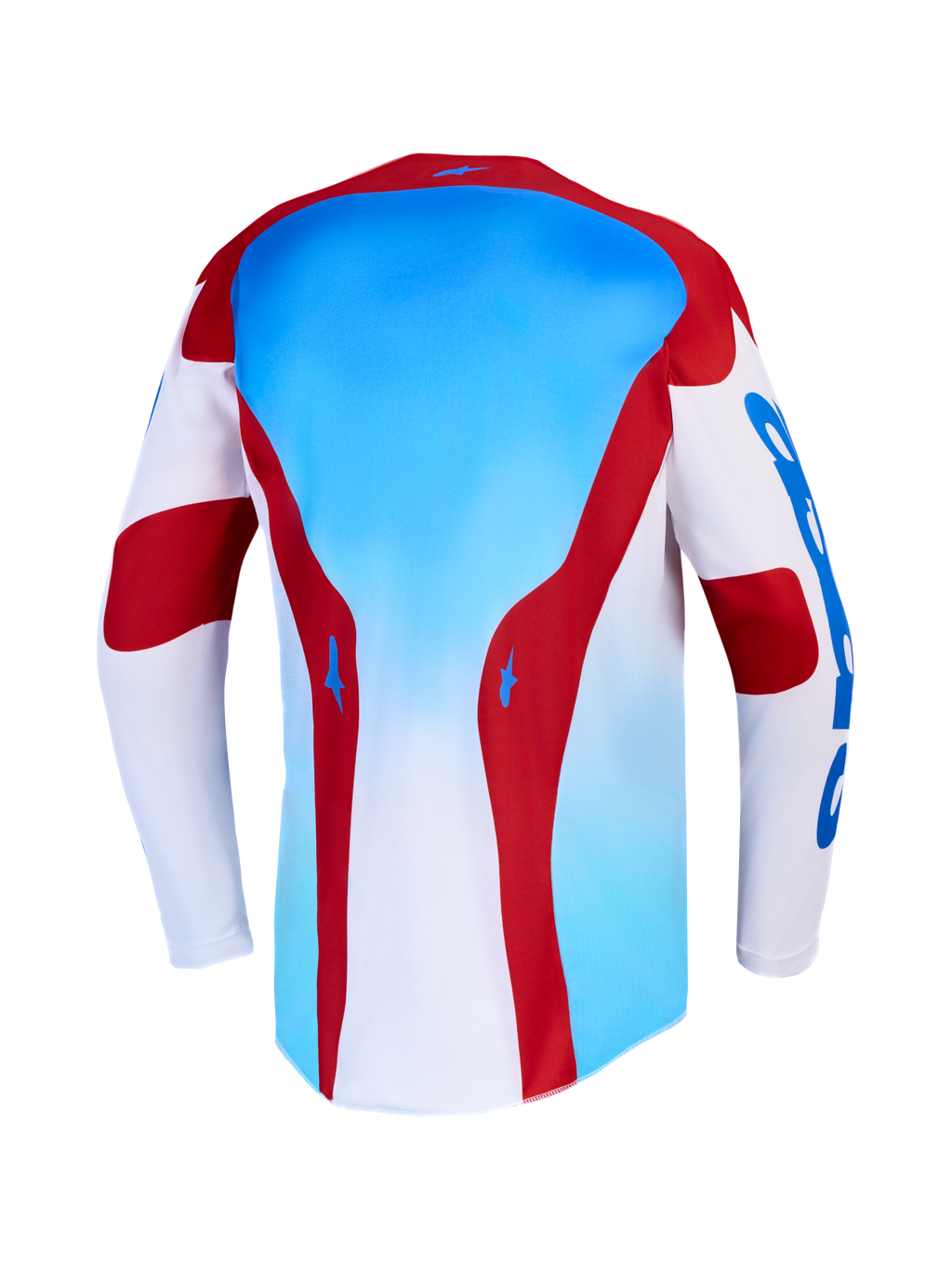 Alpinestars maglia Racer Hunt e Racer Hunt Gear Set, maglia da motocross blu, rossa e bianca, in polifibra, vista posteriore