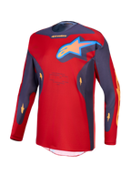 Alpinestars maglia Racer Hunt, motocross racing uomo, rossa e grigio pietra, poliestere traspirante con logo a stella