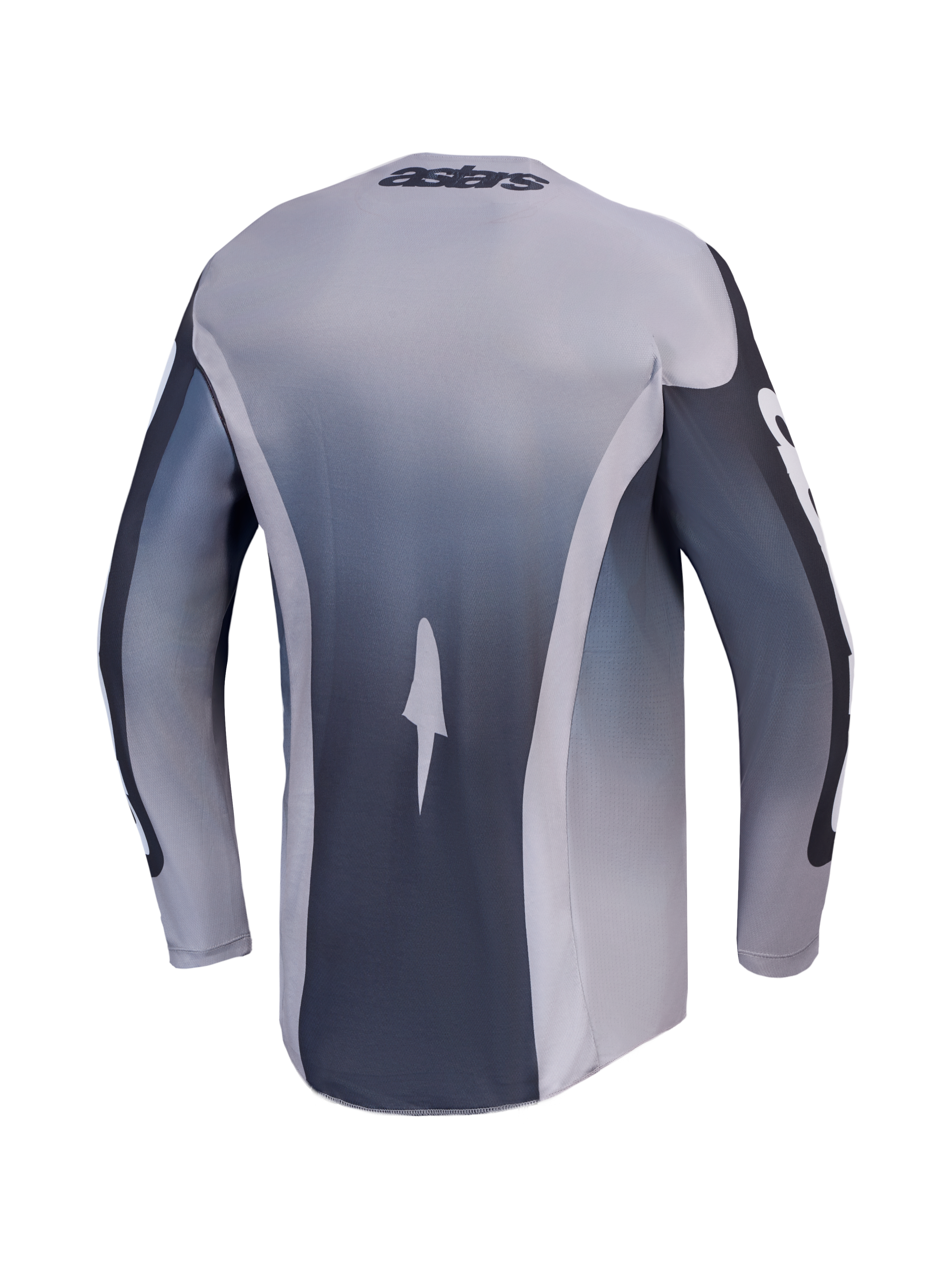 Alpinestars Maglia Racer Amber, maglia da motocross per uomo, grigio e lilla chiaro, vista posteriore, in poliestere leggero.