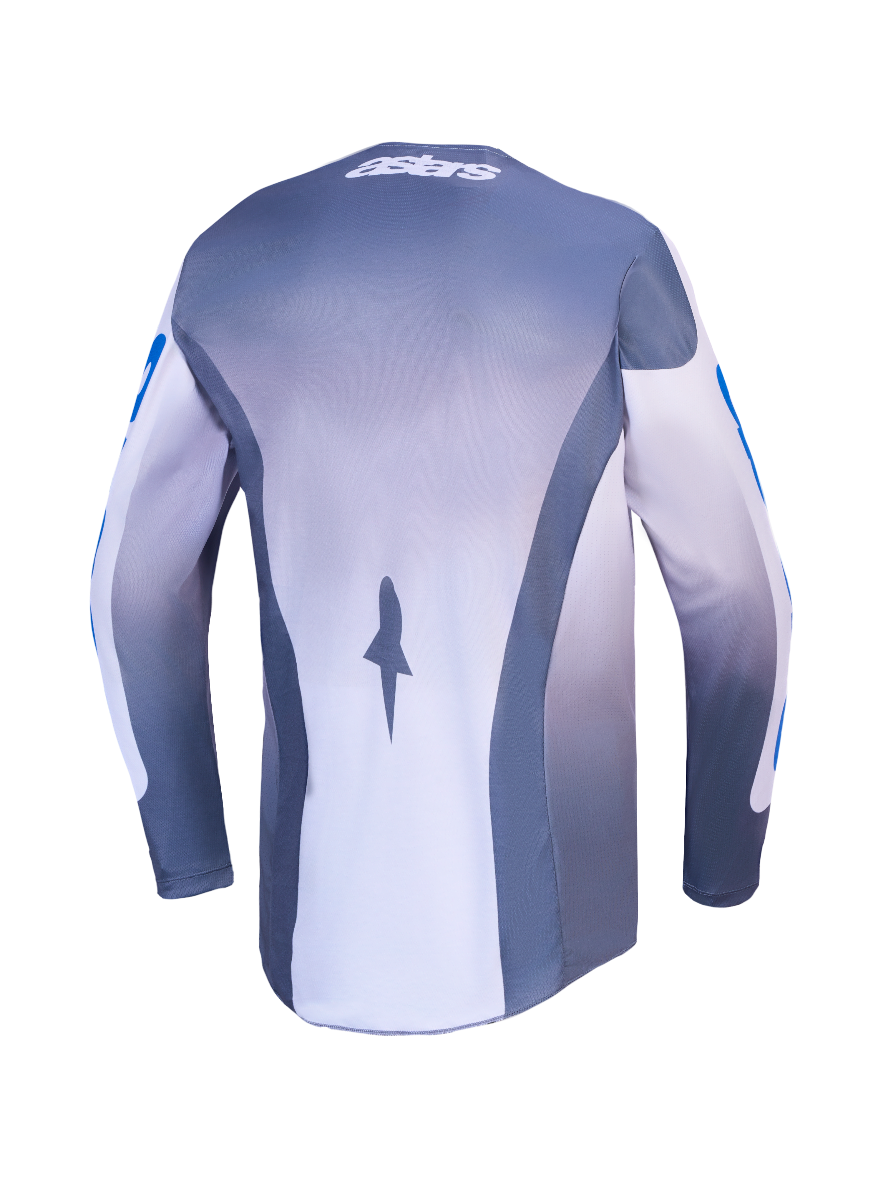 Alpinestars Maglia Racer Amber AND Racer Amber Gear Set, maglia da motocross da uomo grigio e blu, vista posteriore in mesh.