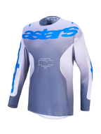 Alpinestars maglia Racer Amber, maglia da motocross per uomo, grigia e blu, in polifibra traspirante e ventilata