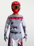 Alpinestars Maglia Racer Air Lone, maglia da motocross per uomo in mesh traspirante, grigio camo e rosso fuoco