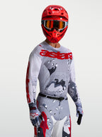 Alpinestars Maglia Racer Air Lone, maglia da motocross da uomo, grigio camo e rosso, in mesh traspirante