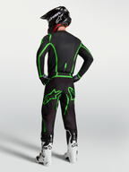 Alpinestars Pantaloni Fluid Apex V2, pantaloni da motocross da uomo, nero e verde fluo, vestibilità ergonomica in un set completo da gara.