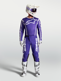 Alpinestars maglia Fluid Apex V2 e Fluid Apex V2 Gear Set, abbigliamento motocross blu e bianco con casco e stivali