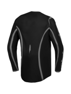 Alpinestars Maglia Fluid Apex V2, maglia motocross da uomo, nero e argento, in poliestere, vista posteriore con taglio allungato