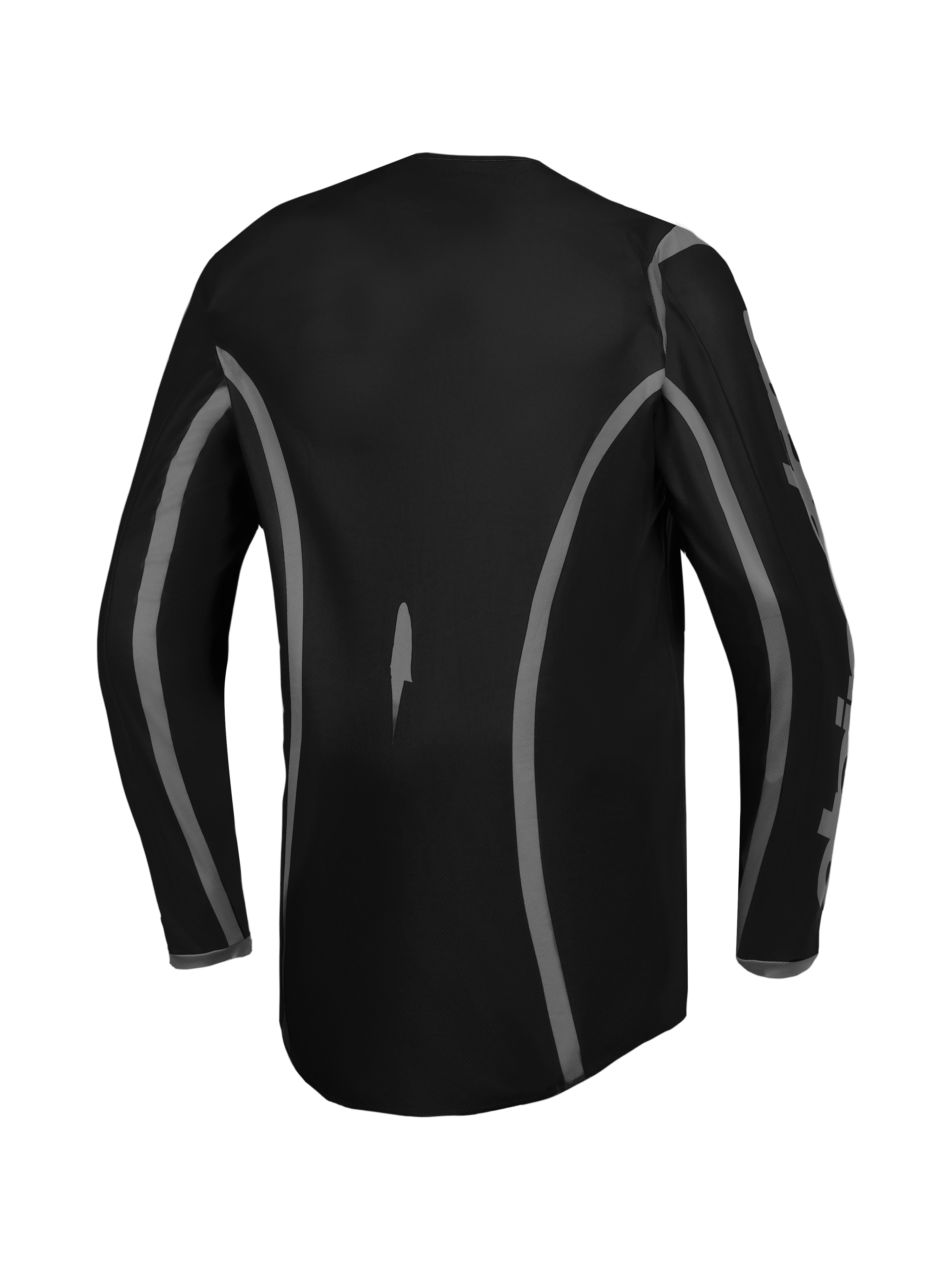 Alpinestars Maglia Fluid Apex V2, maglia motocross da uomo, nero e argento, in poliestere, vista posteriore con taglio allungato