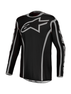 Alpinestars maglia Fluid Apex V2, maglia motocross da uomo, nera e argento, in poliestere traspirante e anti-umidità