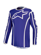 Alpinestars Maglia Fluid Apex V2, maglia da motocross da uomo, blu e bianca, in poliestere traspirante e leggero, ideale per la guida off-road.