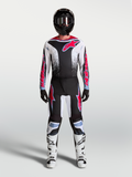 Alpinestars Maglia Fluid Drag e Fluid Drag Gear Set, kit da motocross nero e bianco con grafiche rosse per prestazioni fuoristrada, maglia a maniche lunghe e pantaloni coordinati.