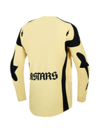 Maglia Alpinestars Techstar Atrox, maglia motocross uomo gialla e nera, retro con logo ASTARS e perforazioni laser.