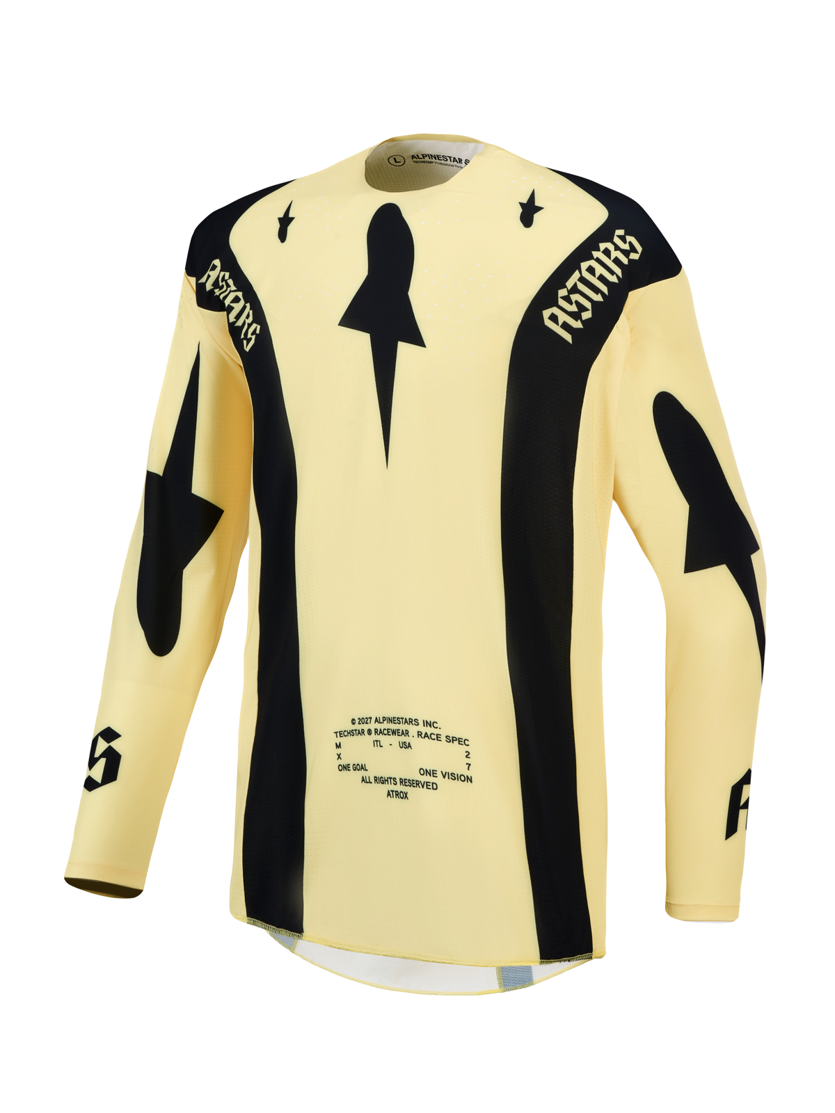 Alpinestars Techstar Atrox Jersey, Men's Yellow and Black Motocross Racing Top with Breathable Laser-Cut Perforations.