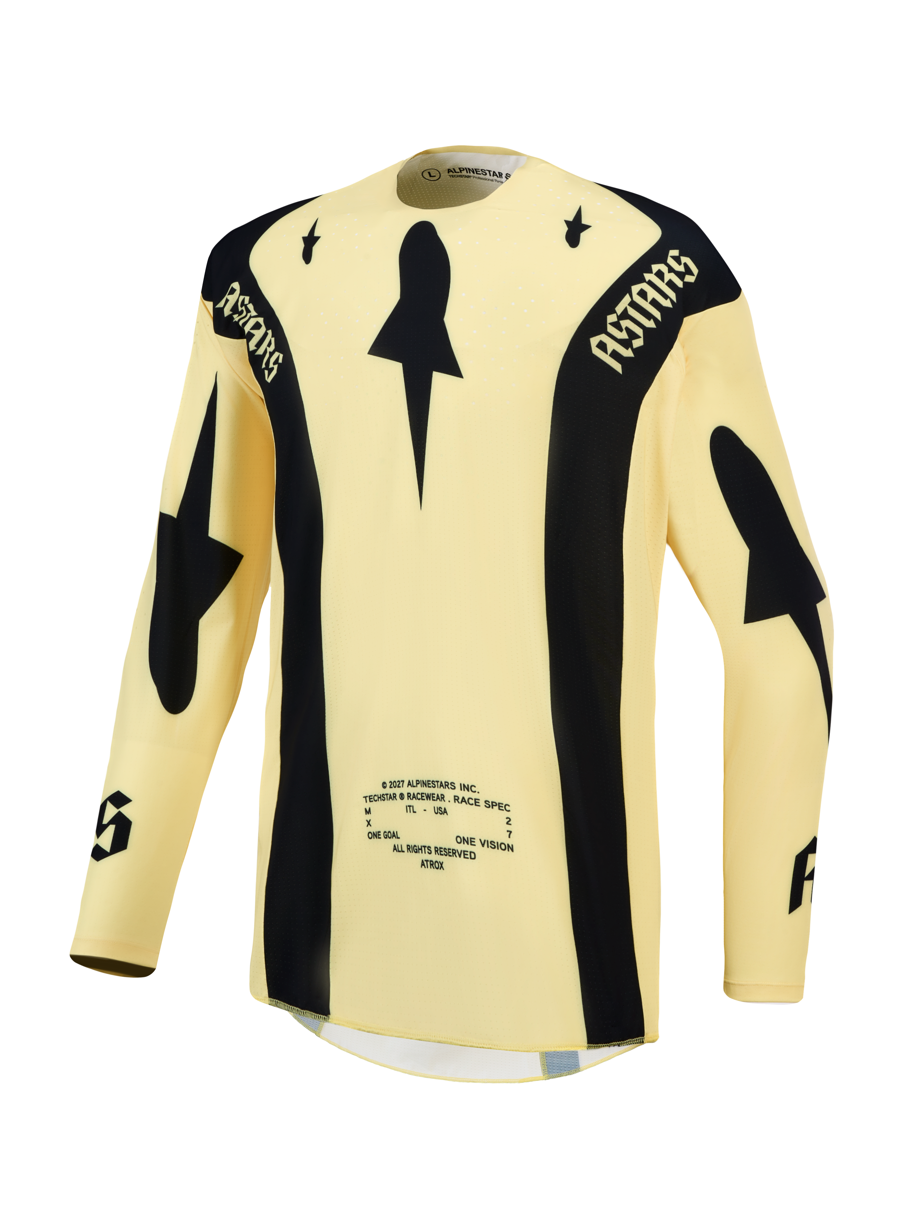 Alpinestars maglia Techstar Atrox, maglia da motocross da uomo, gialla e nera, con perforazioni laser traspiranti.