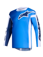 Alpinestars Racer Air Portl Jersey 2026, maglia da motocross, blu UCLA e bianco, con un grande logo Astars blu scuro sul petto, pannelli laterali bianchi e texture in mesh leggero per un elevato flusso d'aria