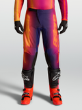 Alpinestars pantaloni Fluid Kepler 2027, pantaloni da motocross per uomo, sfumatura viola e arancione, design sport-fit pre-curvato.