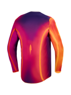 Alpinestars Maglia Fluid Kepler, maglia da motocross da uomo, viola e arancione, vista posteriore con taglio allungato, in poliestere traspirante per off-road