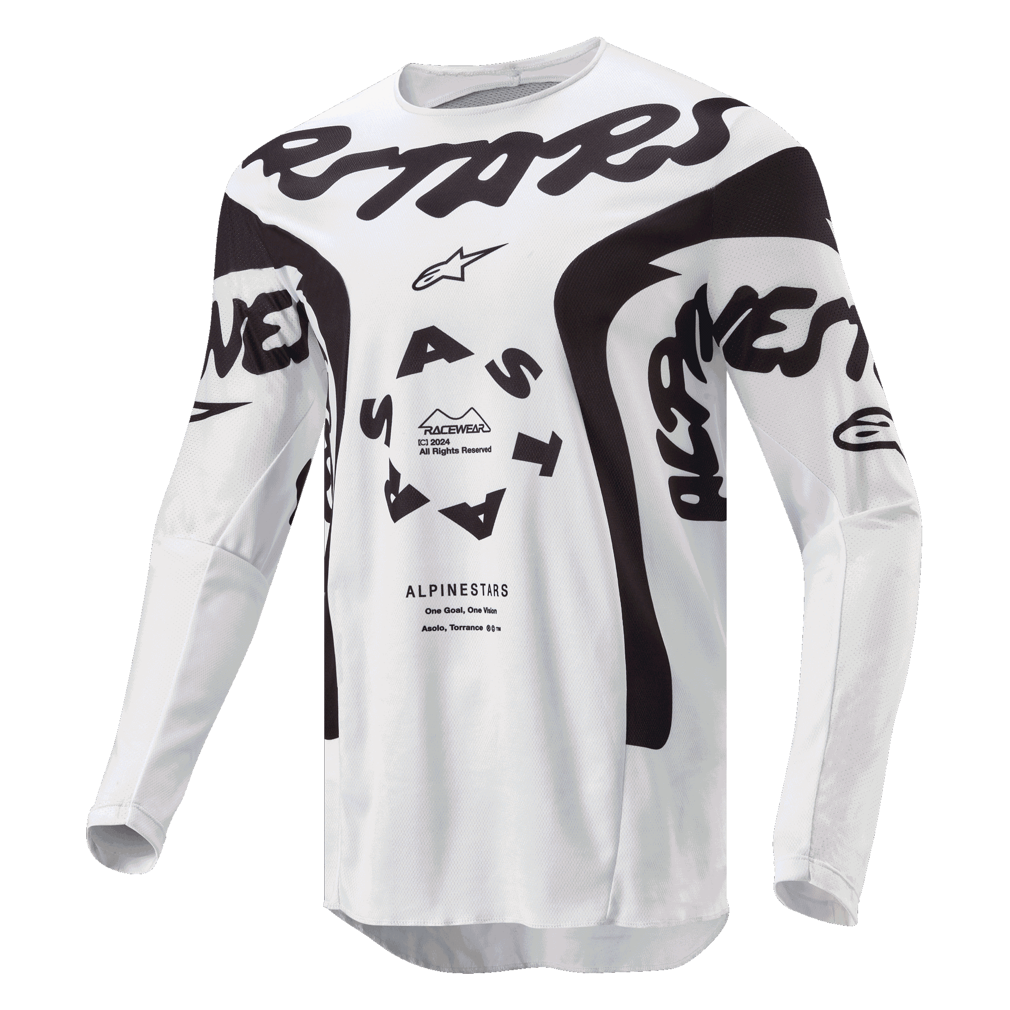 Alpinestars Racer Graphite 22 – Maglia Motocross Manica Lunga – Nero, Taglia XXL