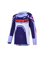Alpinestars Ragazzo Supertech Dyna Jersey, maglia da motocross per ragazzi, blu e bianca con dettagli arancioni, ideale per competizioni fuoristrada e racing
