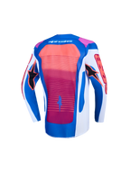 Alpinestars Maglia Supertech Maven Ragazzo, maglia da motocross professionale, vista posteriore, blu e arancione acceso, costruzione leggera e traspirante per competizioni fuoristrada