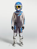 Alpinestars Ragazzo Fluid Drag Gear Set e Maglia, completo motocross per ragazzi, grigio e blu, per performance fuoristrada.