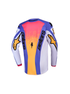 Alpinestars Maglia Fluid Drag Ragazzo AND Ragazzo Fluid Drag Gear Set, maglia da motocross, vista posteriore, blu e oro.